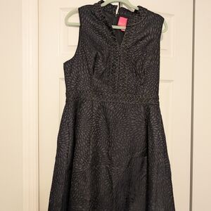 Lilly Pulitzer Black Midi Dress with Elegant Silhouette